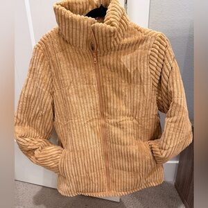 Tan Corduroy Zip-Up Jacket. NWT. Adult Small.